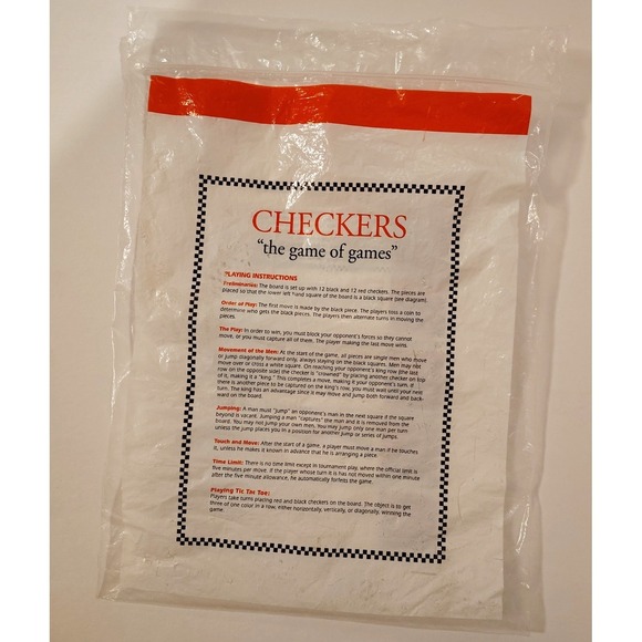 Other - Checkers Portable Complete Game Cloth Board Mat w/ Red & Black Pieces 2+ 6+